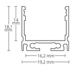 PN8 LED AUFBAU-Profil 200 cm, LED Stripes max. 16 mm